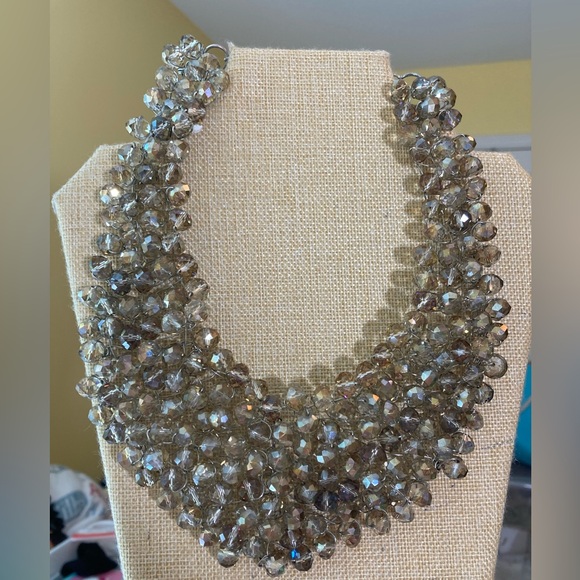 Aldo Arvan Crystals Mesh Cluster Bib Statement Necklace - Picture 9 of 12